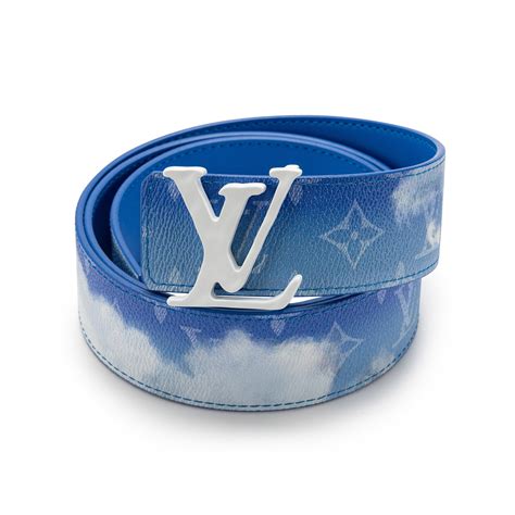 light blue lv belt|louis vuitton blue damier belt.